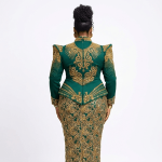Elegante groene pailletten bruiloft gastjurk peplum grote maat moeder van bruidegom outfit avondkleding verjaardag fotofeest cocktail gala-receptie